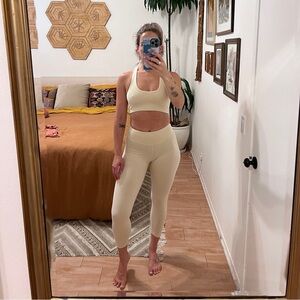 Like new! ivory set by MATE The Label (leggings + bra)